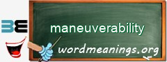 WordMeaning blackboard for maneuverability